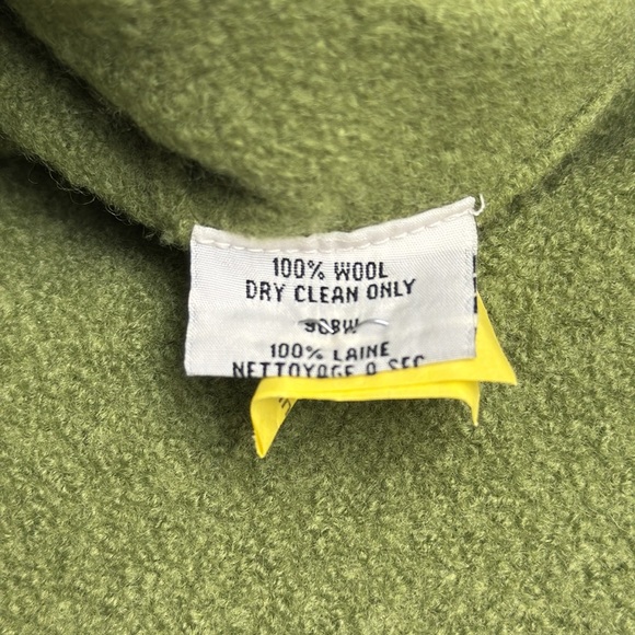 Eileen Fisher Green 100% Wool Button Down Sweater Front Pickets Size Medium - Picture 3 of 9